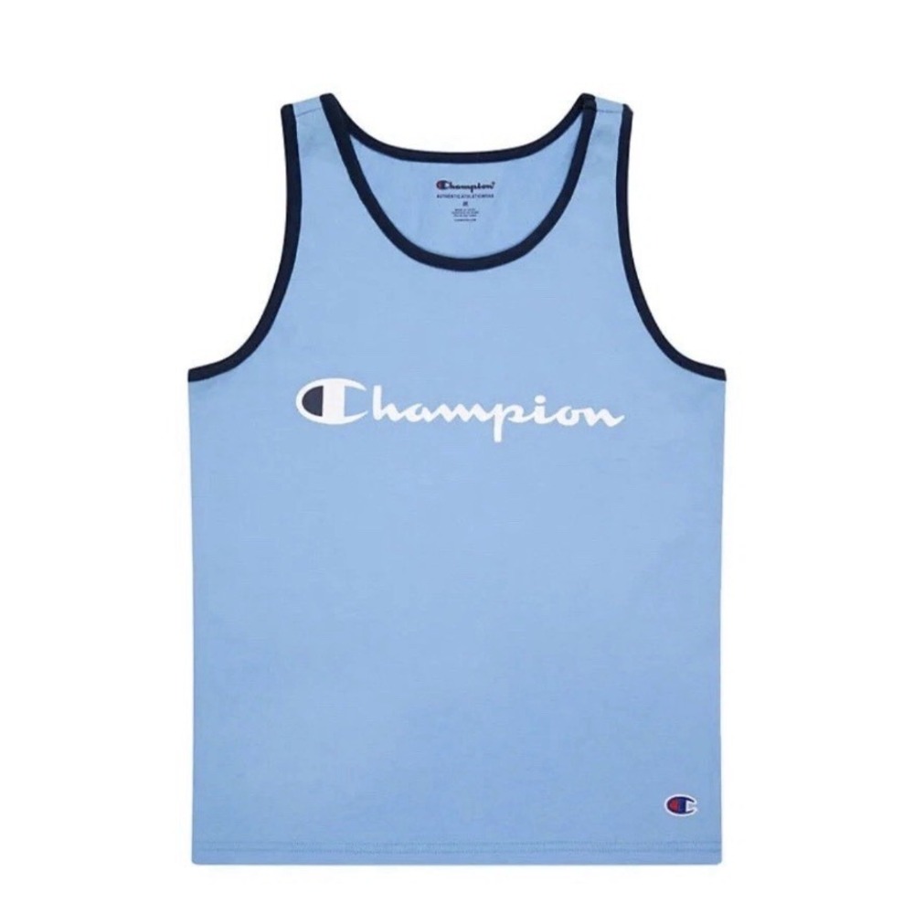Champion Boys Classic Script Tank Top L Blue New with Tags Graphic Tag